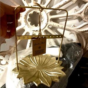 Gold Jewelry Stand with Floral Design